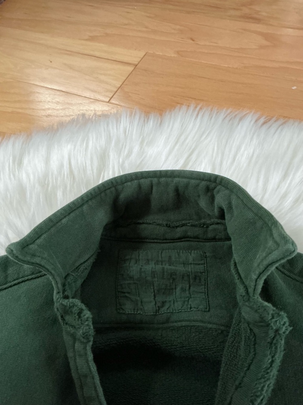 Frank & Eileen Triple Fleece Sweatshirt Dark Green Button-Up Size XS - Picture 5 of 6